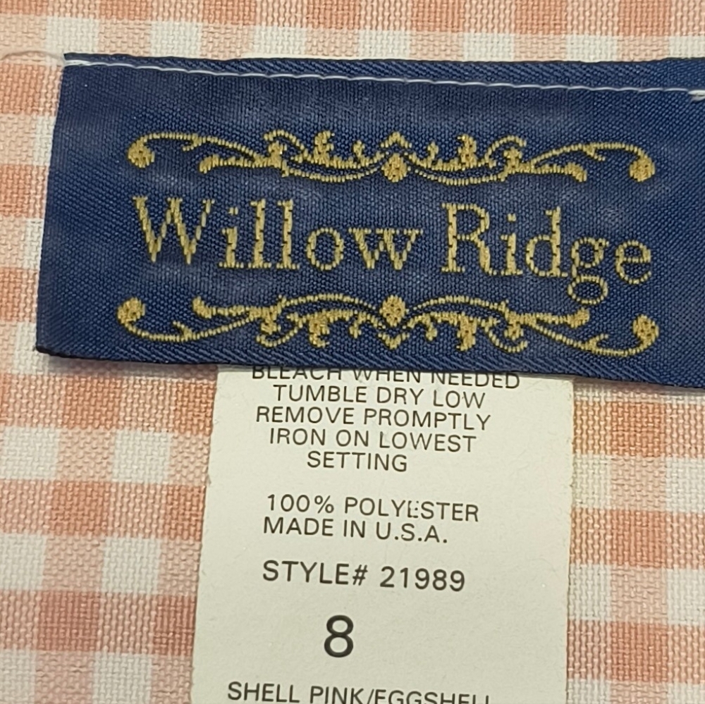 Vintage Willow Ridge Cottagecore modest Pink Gingham 2 Piece Set Size 8 - Picture 6 of 13